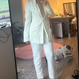 White blazer set from pretty little things